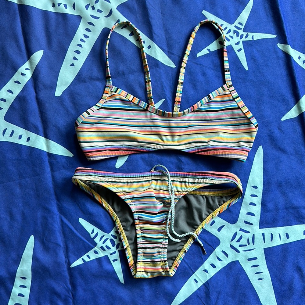 VGUC Jolyn bikini, size M, multicolor stripes